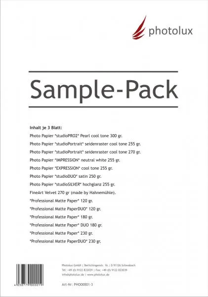 Photolux Sample Pack DIN A4 36 Blatt