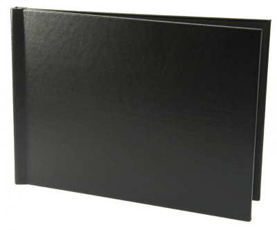 Easy Book, DIN A3 Querformat, schwarzer Ledereinband, ohne