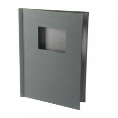 Easy Book, DIN A4 Hochformat, schwarzer Textileinband, mit Fenster