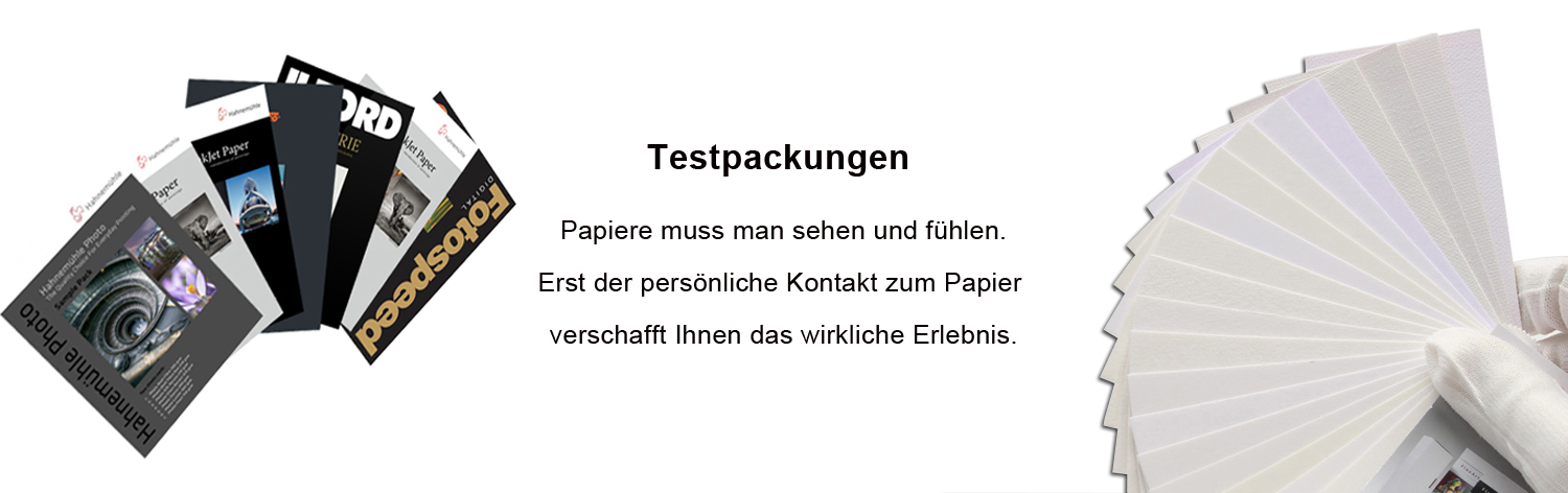 Fine Art und Fotopapier Testpackungen